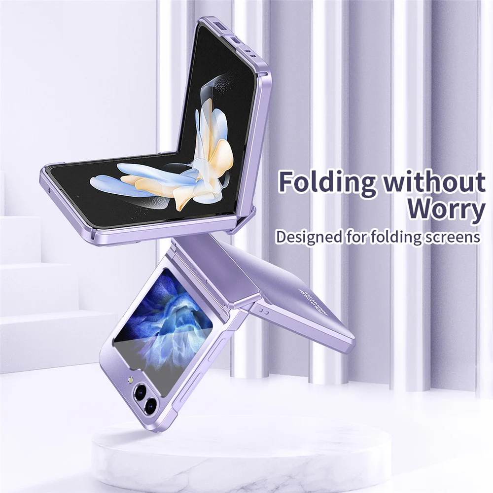 For Samsung Galaxy Z Flip7 FE 5G / Z Flip6 5G / Z Flip5 5G Case Electroplating PC Hard Phone Cover - Purple - Image 8