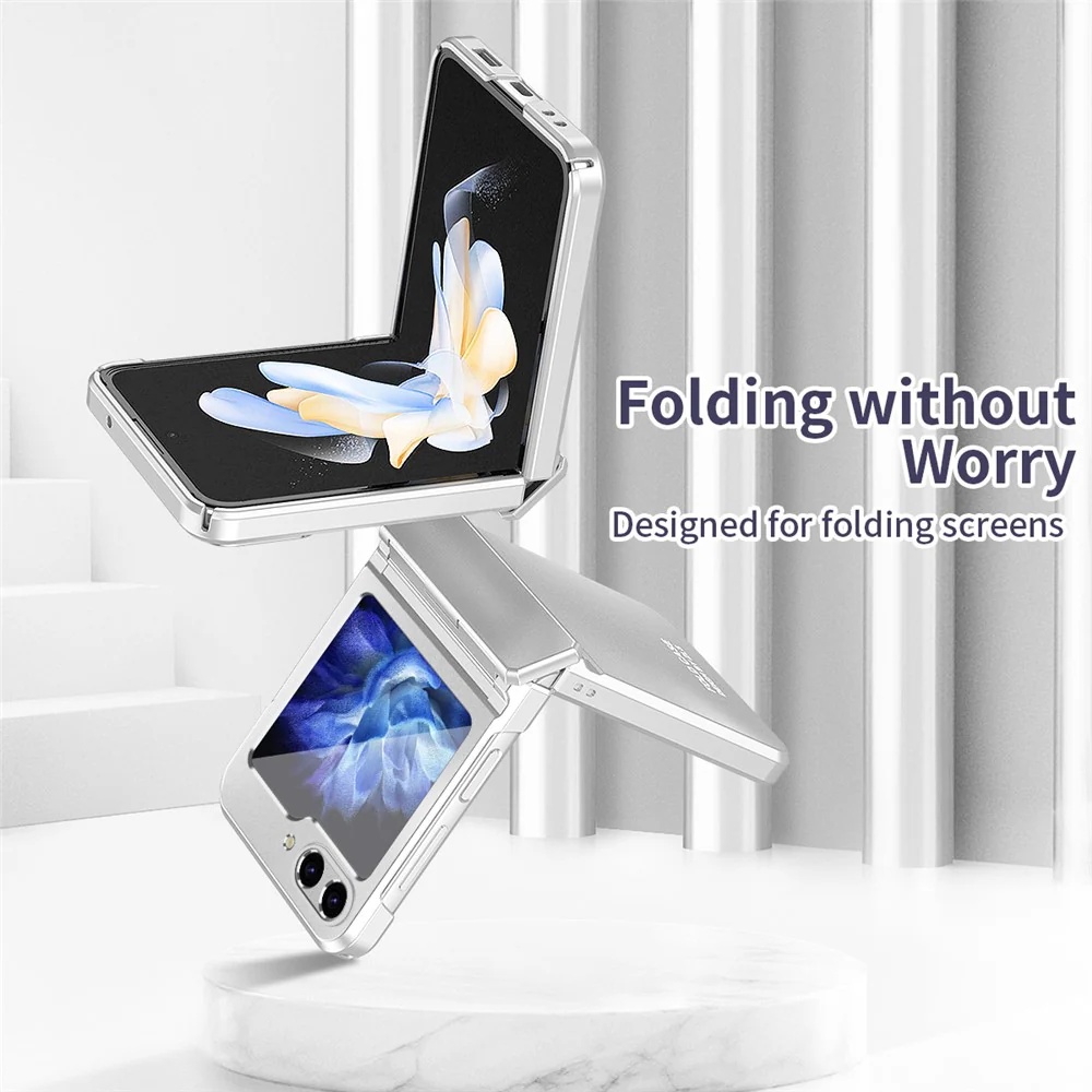 For Samsung Galaxy Z Flip7 FE 5G / Z Flip6 5G / Z Flip5 5G Case Electroplating PC Hard Phone Cover - Silver - Image 8