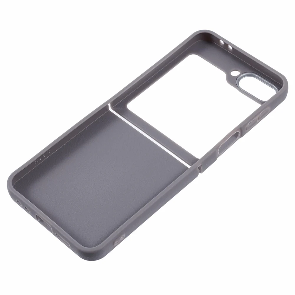 For Samsung Galaxy Z Flip7 FE 5G / Z Flip6 5G / Z Flip5 5G Case Leather Textured TPU Shockproof Phone Cover - Grey - Image 6