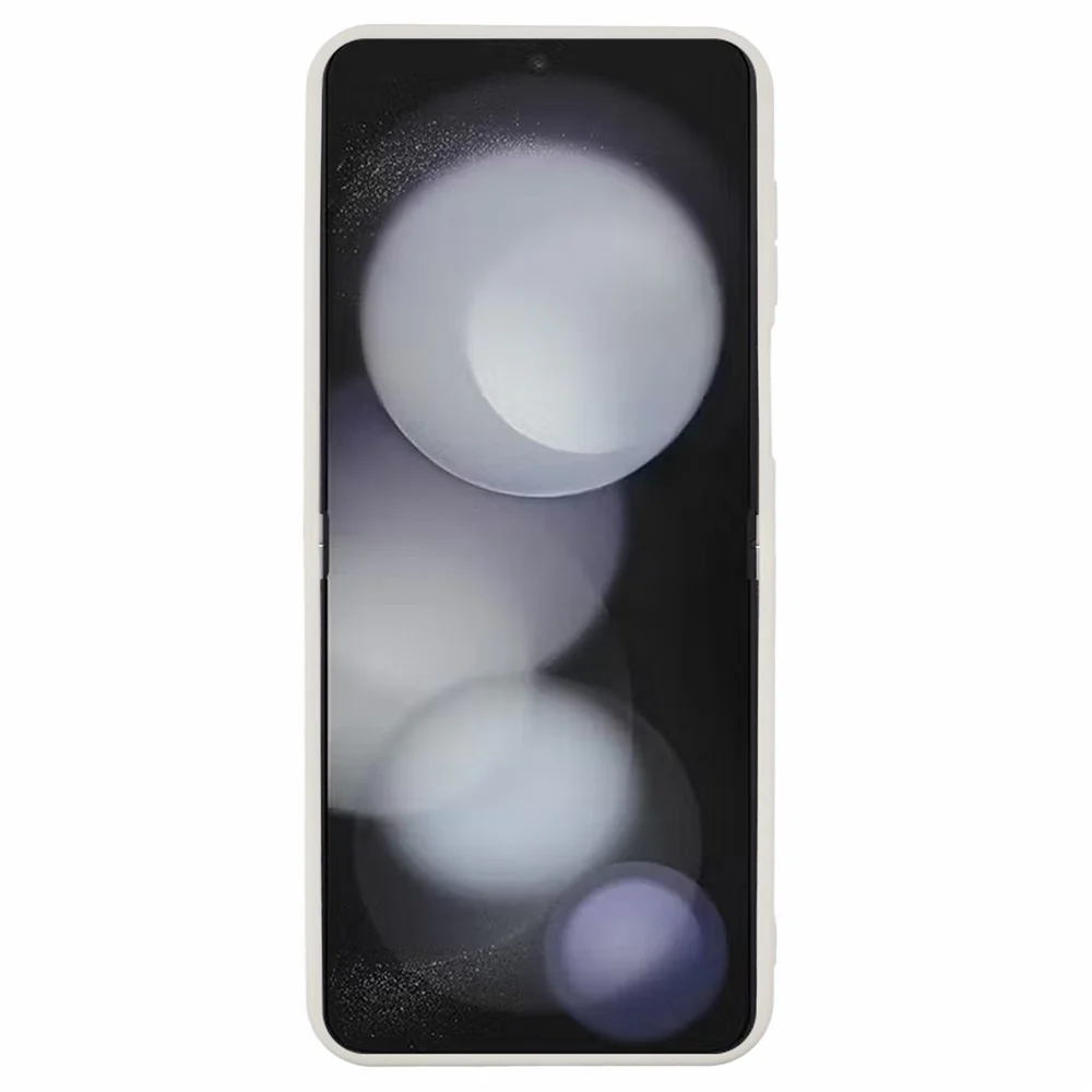 For Samsung Galaxy Z Flip7 FE 5G / Z Flip6 5G / Z Flip5 5G Case Leather Textured TPU Shockproof Phone Cover - White - Image 2