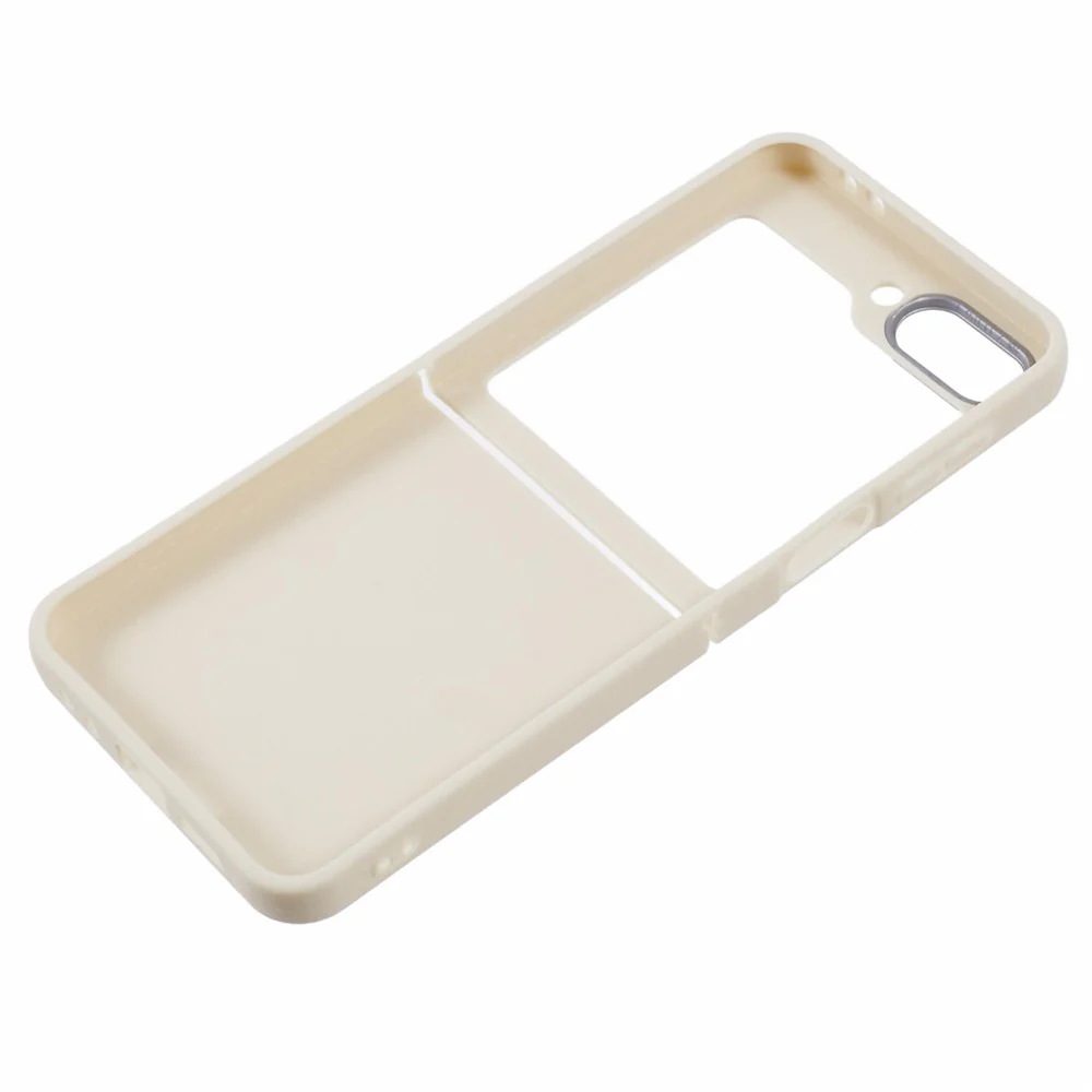 For Samsung Galaxy Z Flip7 FE 5G / Z Flip6 5G / Z Flip5 5G Case Leather Textured TPU Shockproof Phone Cover - White - Image 6