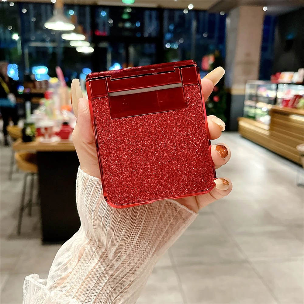 For Samsung Galaxy Z Flip7 FE 5G / Z Flip6 5G / Z Flip5 5G Case Rhinestones Decor Hard PC Folding Phone Cover - Silver - Image 5