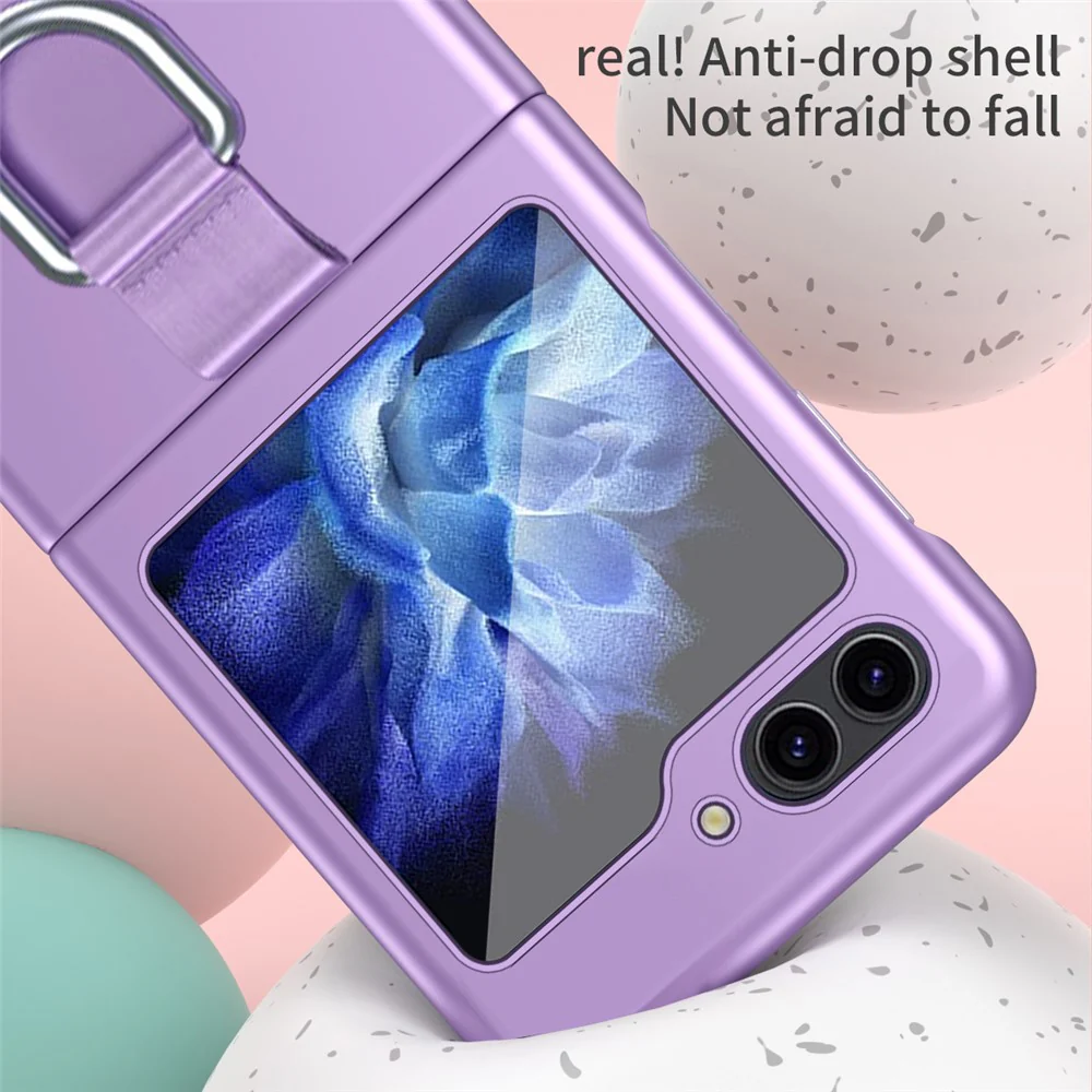 For Samsung Galaxy Z Flip7 FE 5G / Z Flip6 5G / Z Flip5 5G Folded Phone Case Skin-Touch Hard PC Phone Cover with Ring Holder - Midnight Green - Image 6