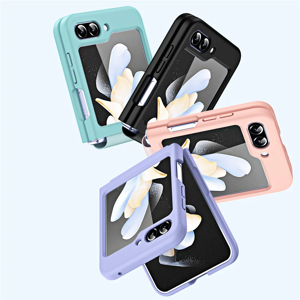 For Samsung Galaxy Z Flip7 FE 5G / Z Flip6 5G / Z Flip5 5G Hard PC Phone Case Retractable Strap Hinge Protection Phone Cover - Green - Image 7