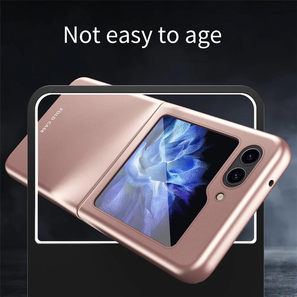 For Samsung Galaxy Z Flip7 FE 5G / Z Flip6 5G / Z Flip5 5G Wholesale Folded Phone Case Skin-Touch Hard PC Phone Cover - Rose Gold - Image 3