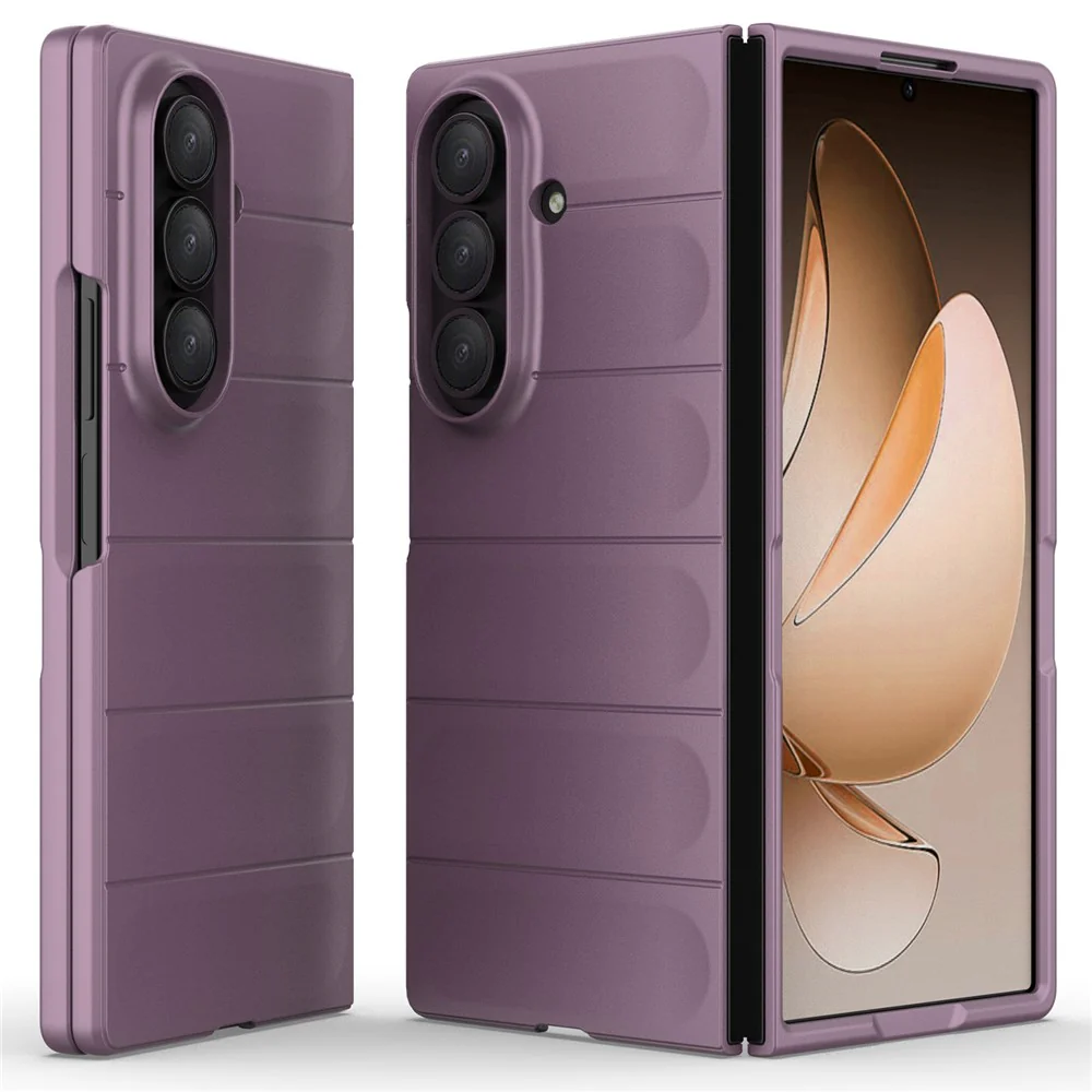 For Samsung Galaxy Z Fold7 5G Case Anti-Drop Soft TPU Rugged Phone Back Cover - Light Purple