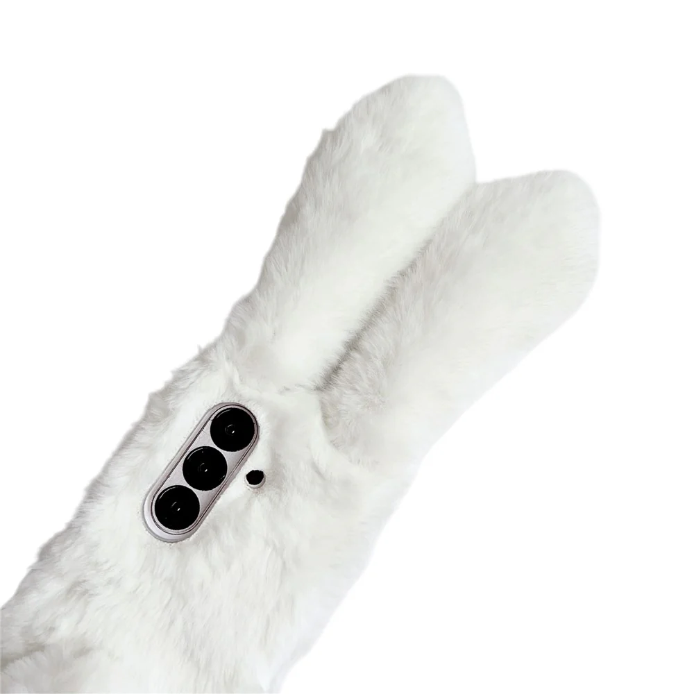 For Samsung Galaxy Z Fold7 5G Case Bunny Ears Winter Plush Hard PC Phone Cover - Dark Grey - Image 5