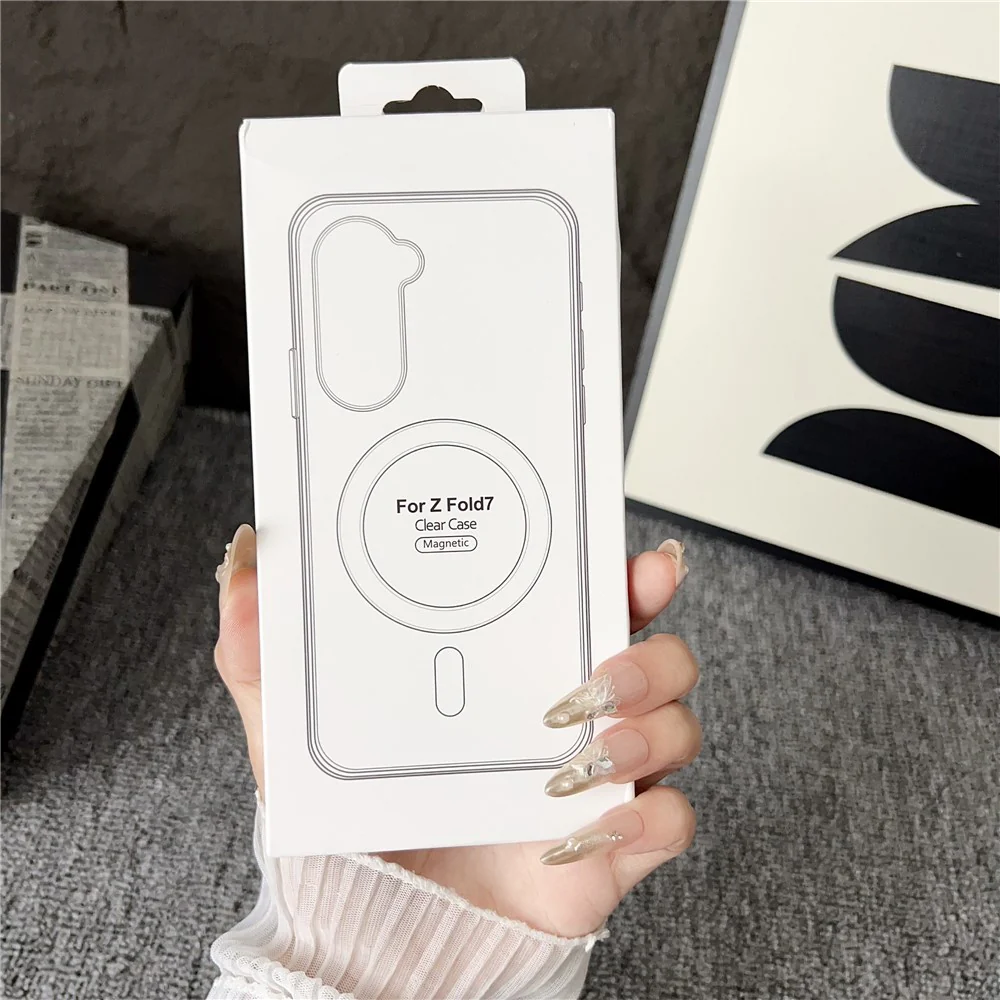 For Samsung Galaxy Z Fold7 5G Case Clear Acrylic Back Phone Cover Compatible with MagSafe - Image 2