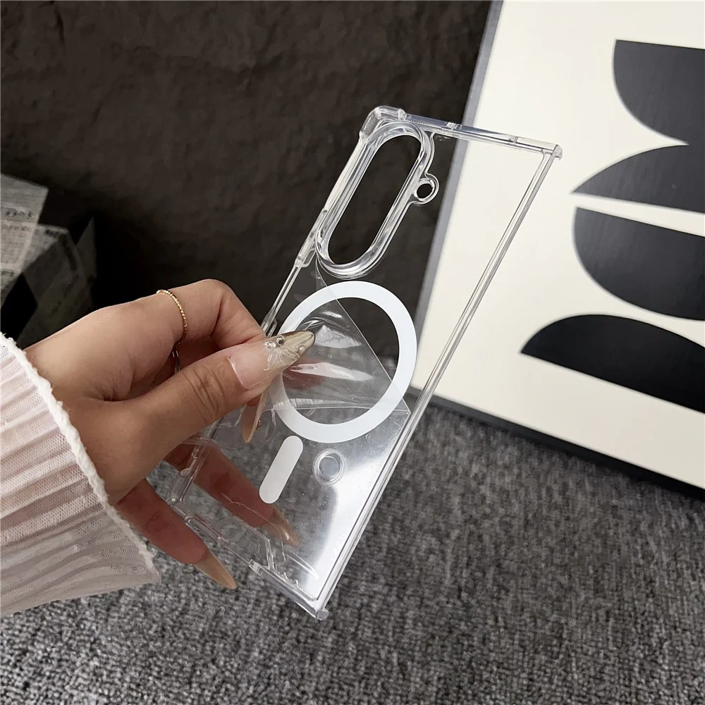 For Samsung Galaxy Z Fold7 5G Case Clear Acrylic Back Phone Cover Compatible with MagSafe - Image 3