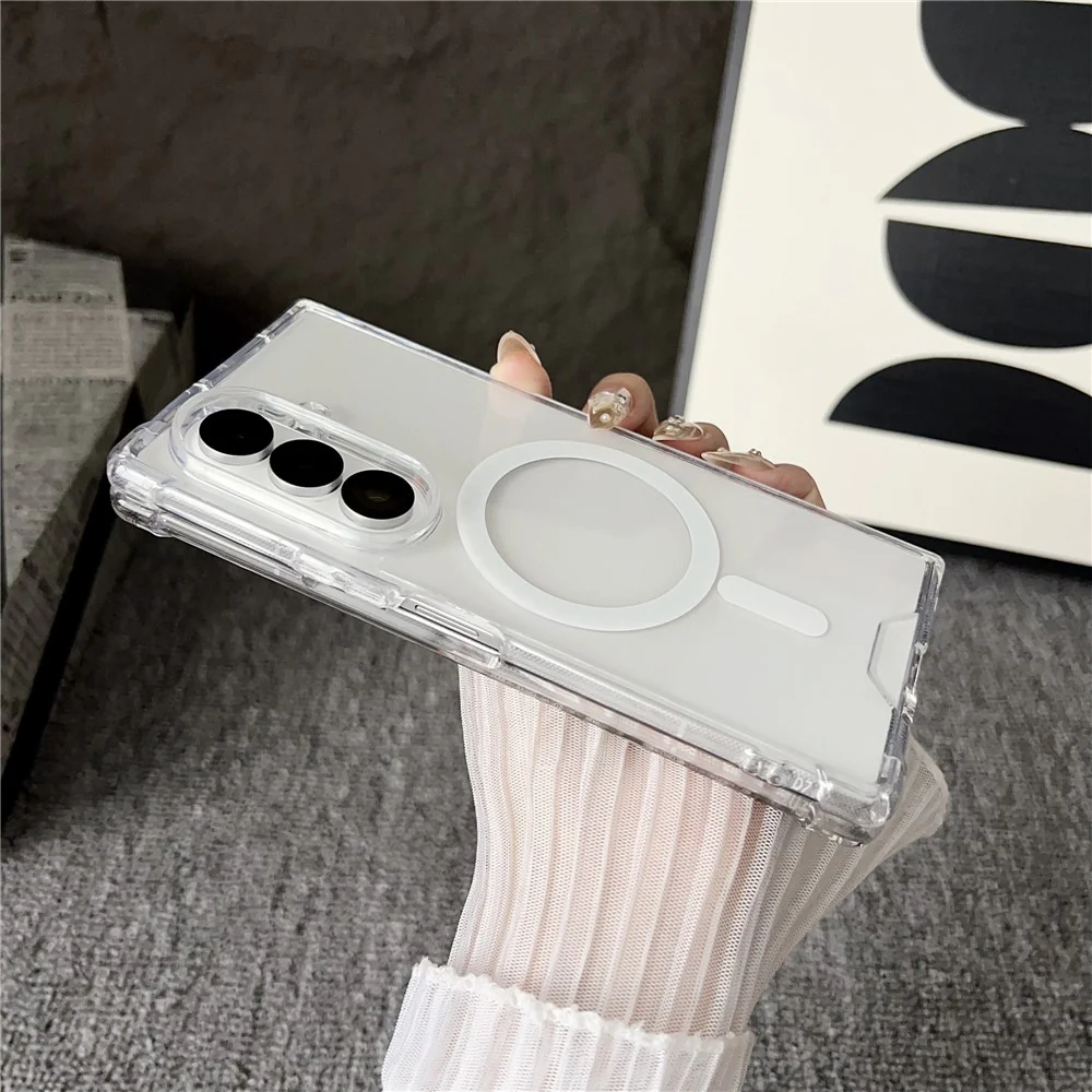 For Samsung Galaxy Z Fold7 5G Case Clear Acrylic Back Phone Cover Compatible with MagSafe - Image 7