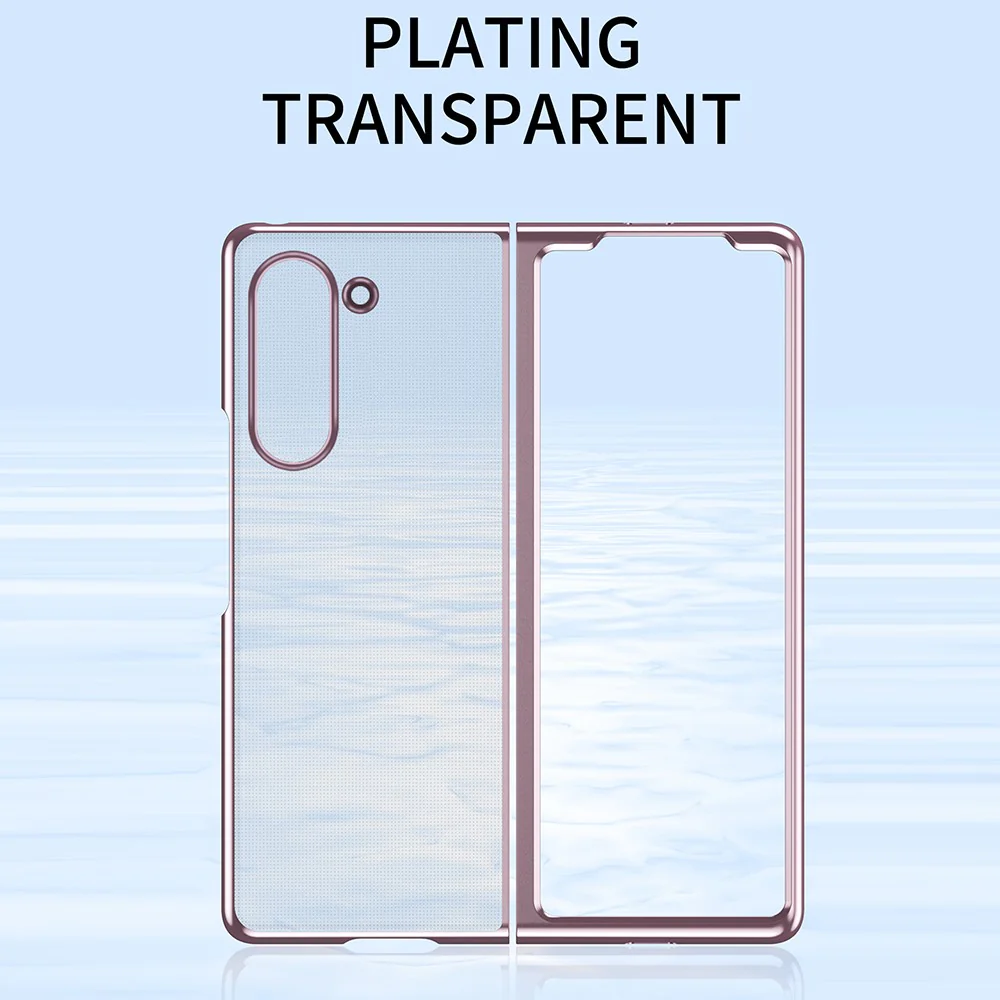 For Samsung Galaxy Z Fold7 5G Case Clear PC Electroplating Hard Phone Cover - Rose Gold - Image 2