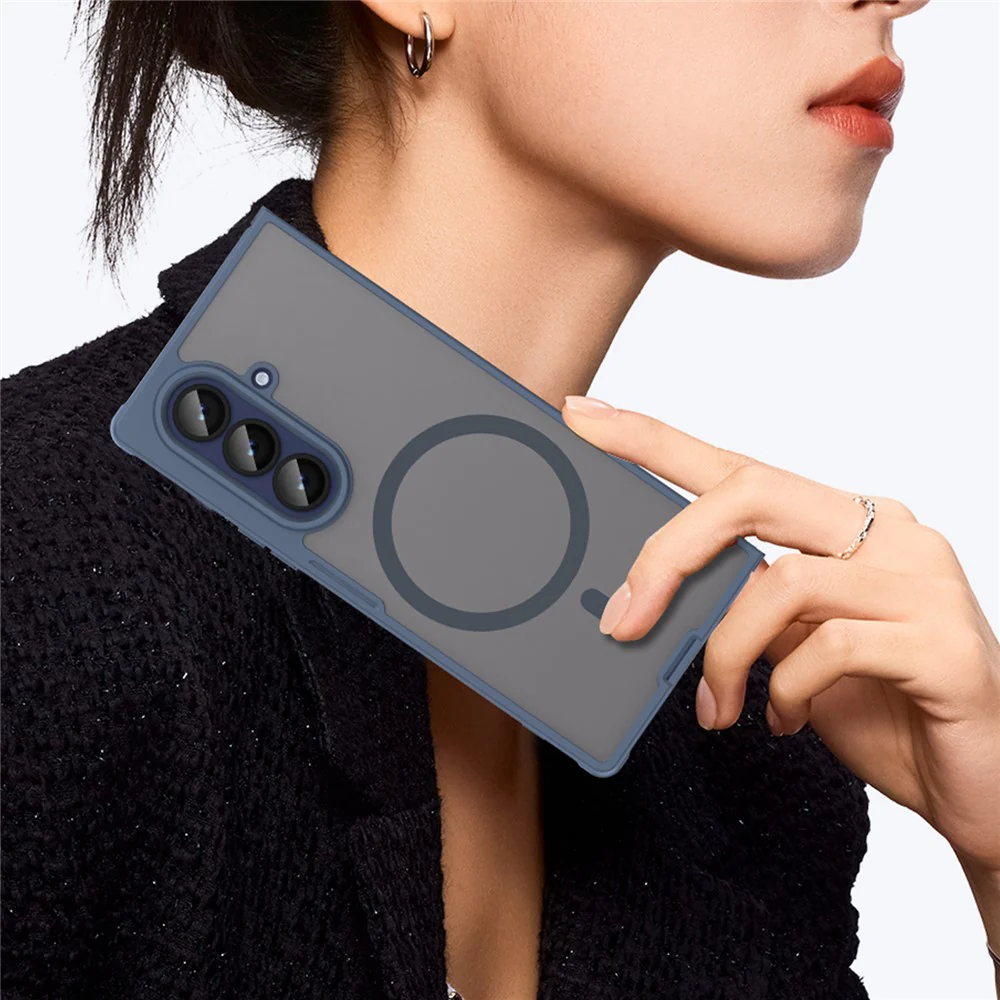 For Samsung Galaxy Z Fold7 5G Case Compatible with MagSafe Anti Drop PC + TPU Phone Cover - Blue - Image 4