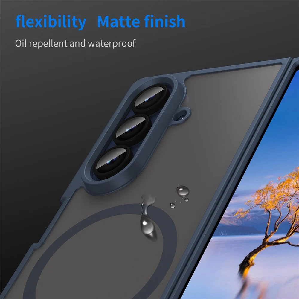 For Samsung Galaxy Z Fold7 5G Case Compatible with MagSafe Anti Drop PC + TPU Phone Cover - Blue - Image 8