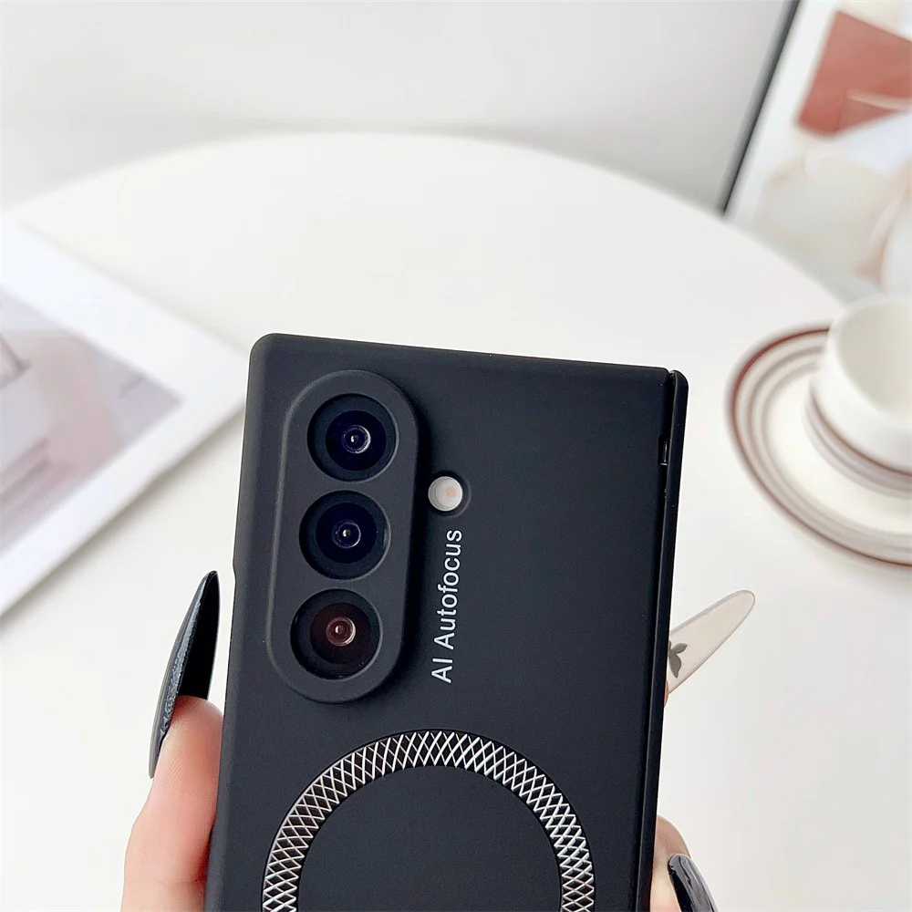 For Samsung Galaxy Z Fold7 5G Case Compatible with MagSafe Hinge Protection Hard PC Phone Cover - Black - Image 7