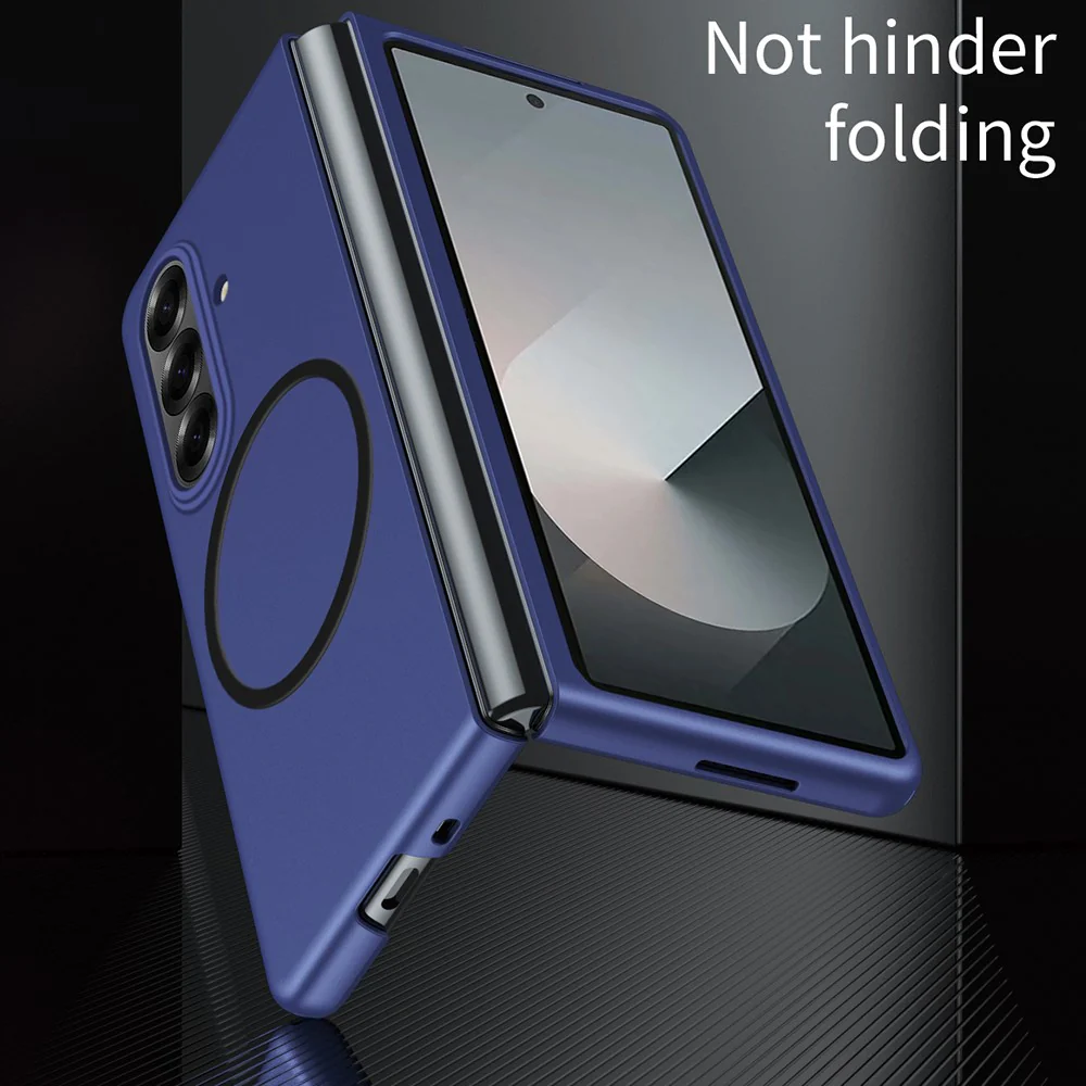 For Samsung Galaxy Z Fold7 5G Case Compatible with MagSafe Skin-Touch Matte Hard PC Phone Cover - Black - Image 3