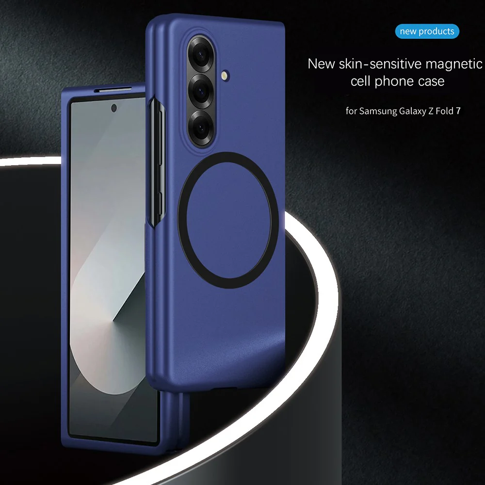 For Samsung Galaxy Z Fold7 5G Case Compatible with MagSafe Skin-Touch Matte Hard PC Phone Cover - Purple - Image 4