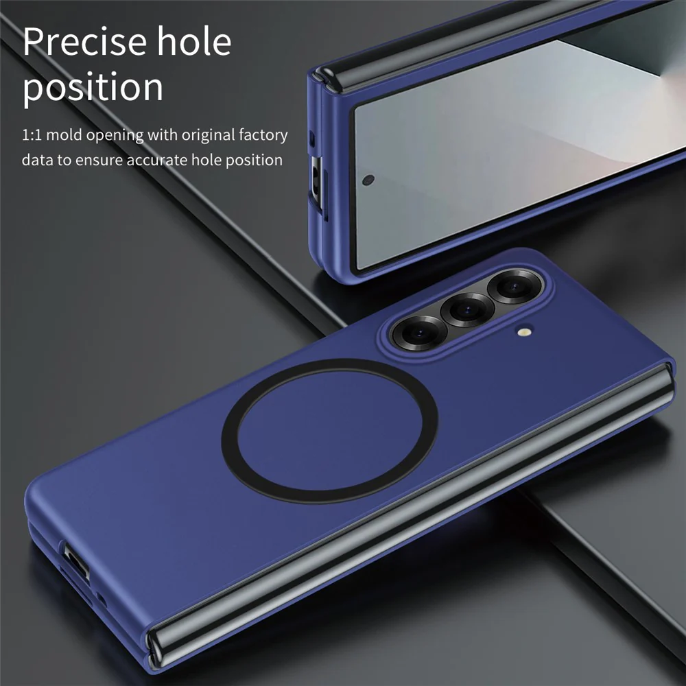 For Samsung Galaxy Z Fold7 5G Case Compatible with MagSafe Skin-Touch Matte Hard PC Phone Cover - Sapphire - Image 2