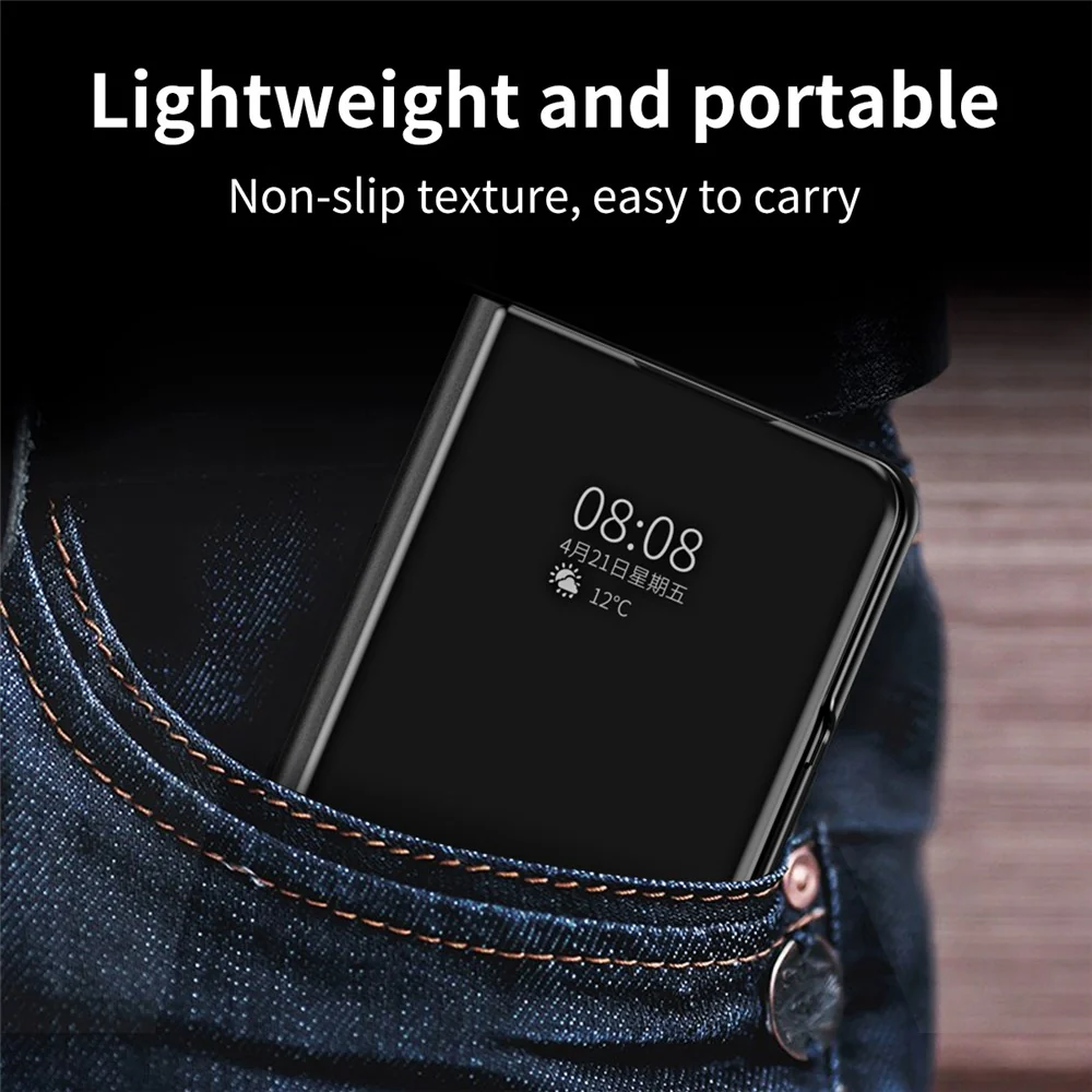 For Samsung Galaxy Z Fold7 5G Case Electroplating View Window Stand Leather Phone Cover - Black - Image 2