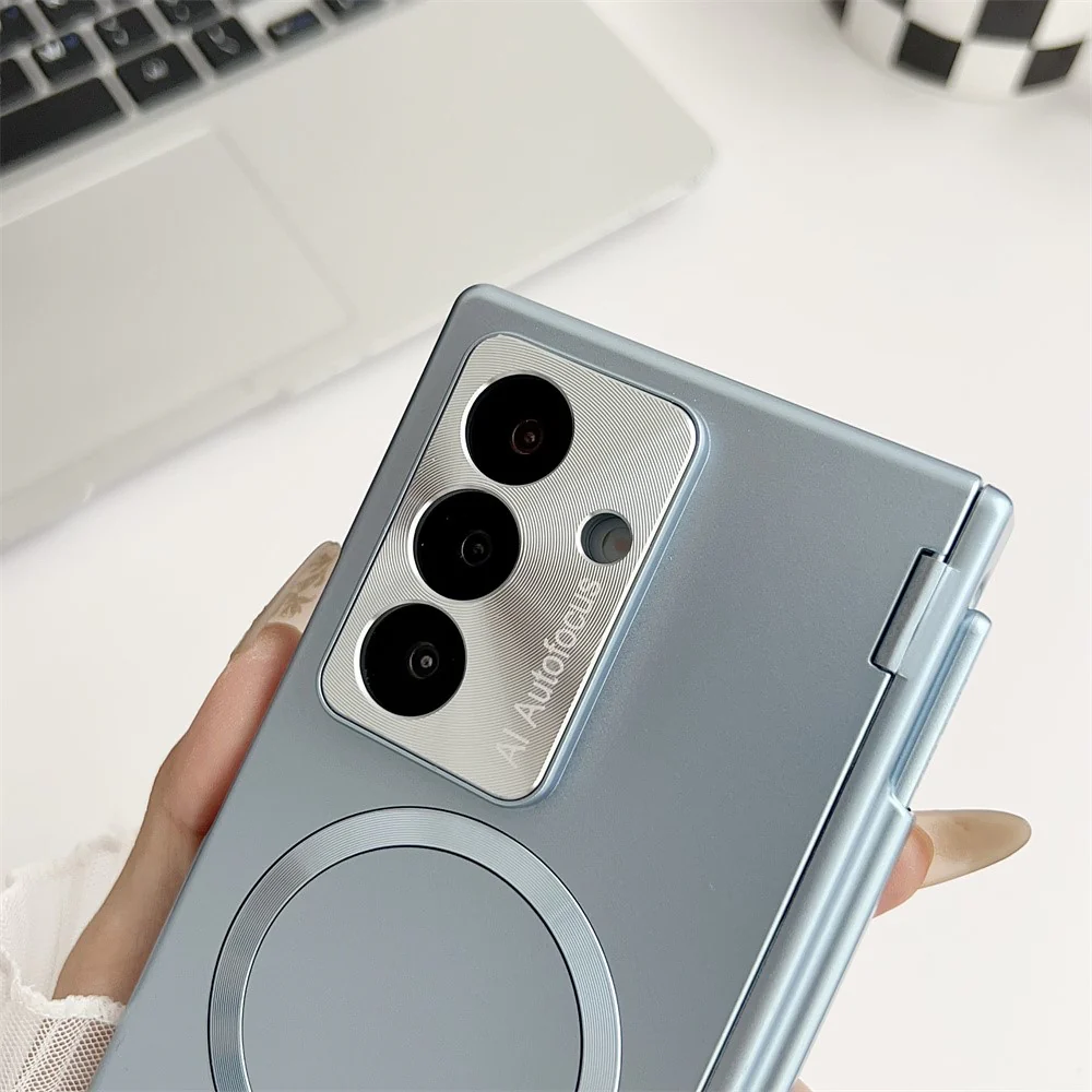For Samsung Galaxy Z Fold7 5G Case Hard PC Phone Cover Compatible with MagSafe - Blue - Image 2