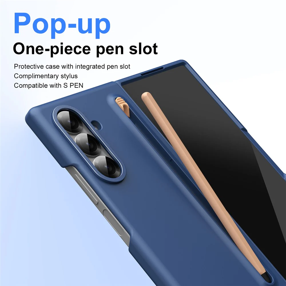 For Samsung Galaxy Z Fold7 5G Case Hard PC Phone Cover with Stylus - Sapphire - Image 3