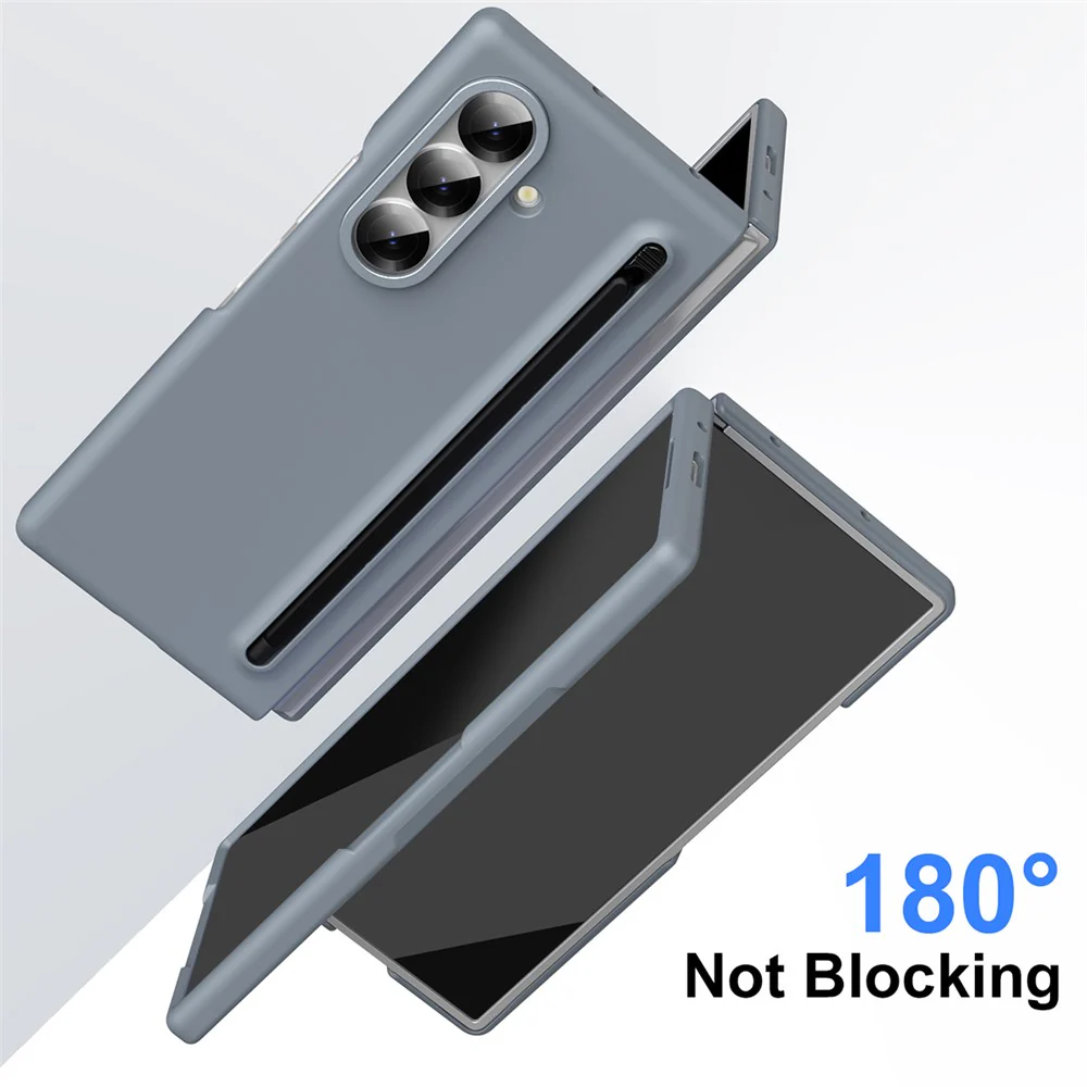 For Samsung Galaxy Z Fold7 5G Case Hard PC Phone Cover with Stylus - Titanium Grey - Image 2