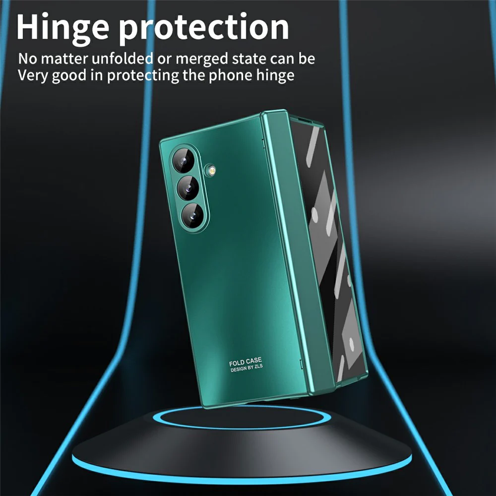 For Samsung Galaxy Z Fold7 5G Case Hard PC Shockproof Phone Cover with Front Screen Film - Green - Image 3