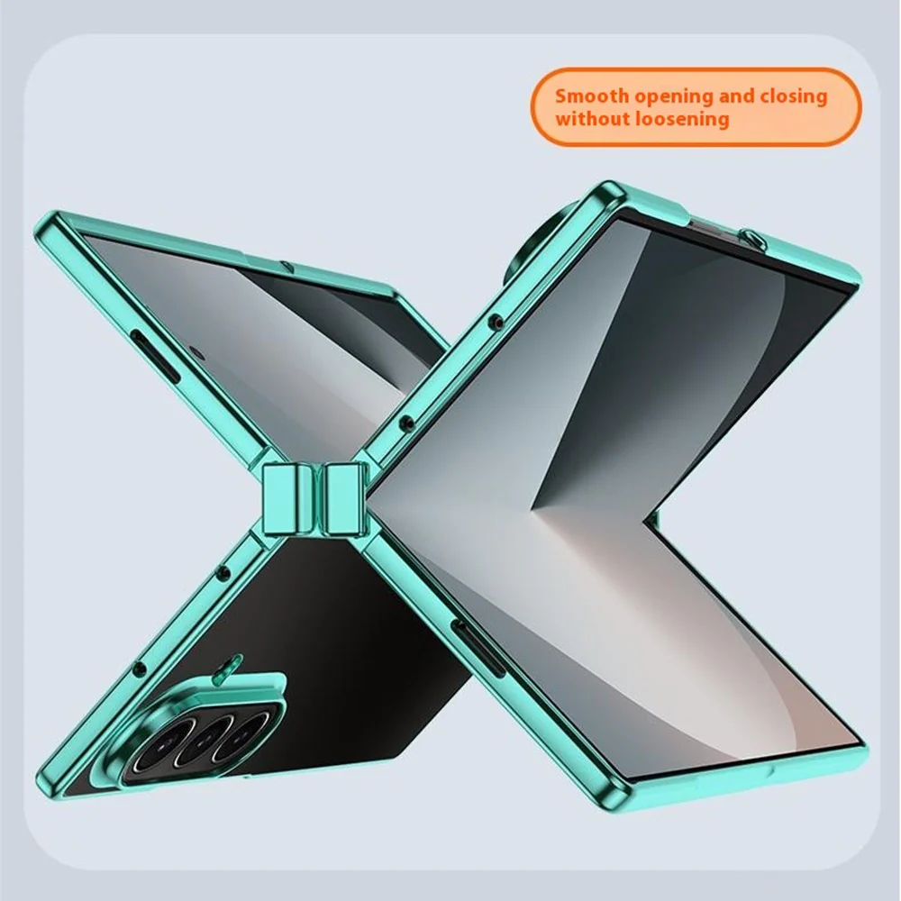 For Samsung Galaxy Z Fold7 5G Case Hinge Design Electroplating PC Clear Phone Cover - Purple - Image 2