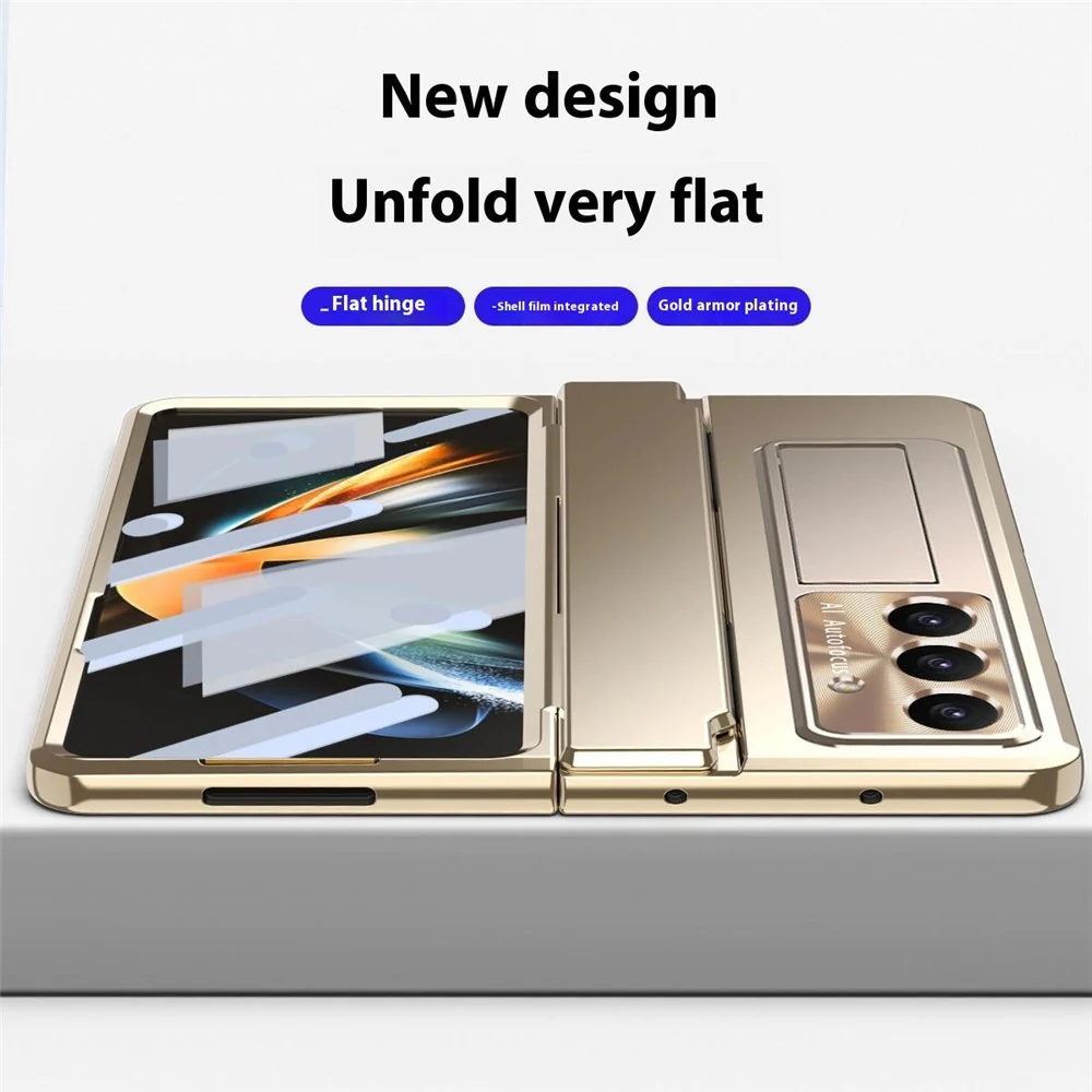For Samsung Galaxy Z Fold7 5G Case Hinge Protection Hard PC Phone Cover with Screen Film / Stylus - Transparent - Image 4