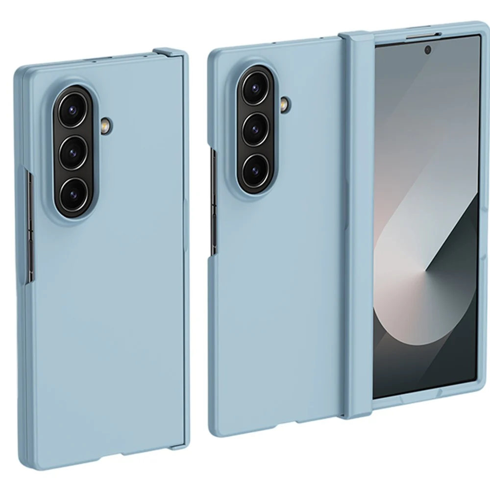 For Samsung Galaxy Z Fold7 5G Case Hinge Protection Skin-Touch PC Phone Cover - Sky Blue