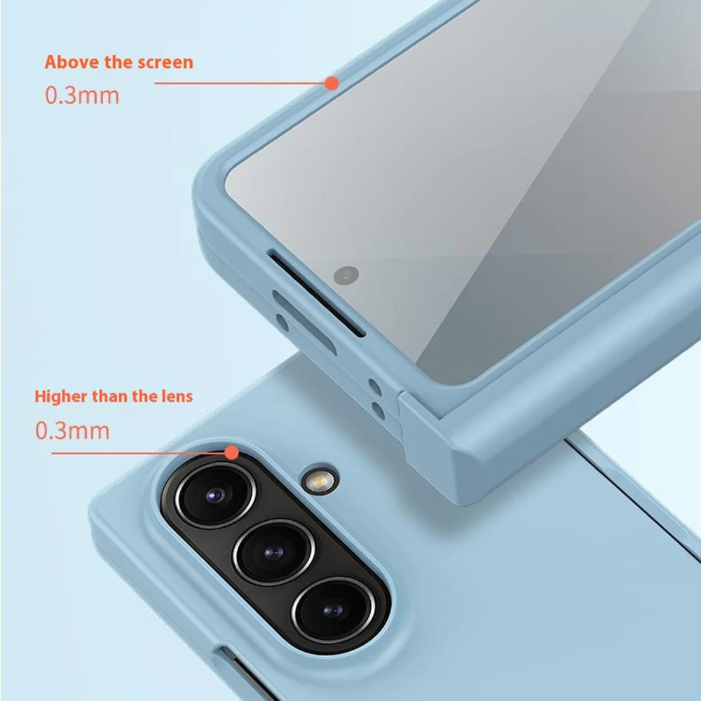 For Samsung Galaxy Z Fold7 5G Case Hinge Protection Skin-Touch PC Phone Cover - Sky Blue - Image 6