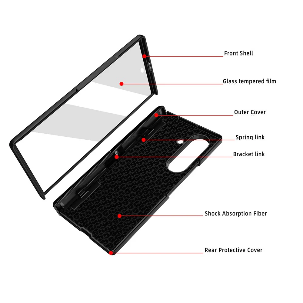 For Samsung Galaxy Z Fold7 5G Case Kickstand Hard PC Phone Cover with Screen Film - Green - Image 3
