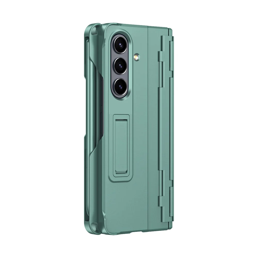 For Samsung Galaxy Z Fold7 5G Case Kickstand Hard PC Phone Cover with Stylus / Screen Protector - Green - Image 3