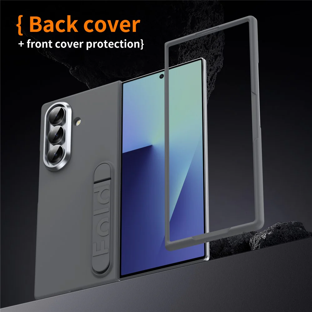 For Samsung Galaxy Z Fold7 5G Case Kickstand Hard PC Phone Cover (without Screen Protector) - Dark Grey - Image 5