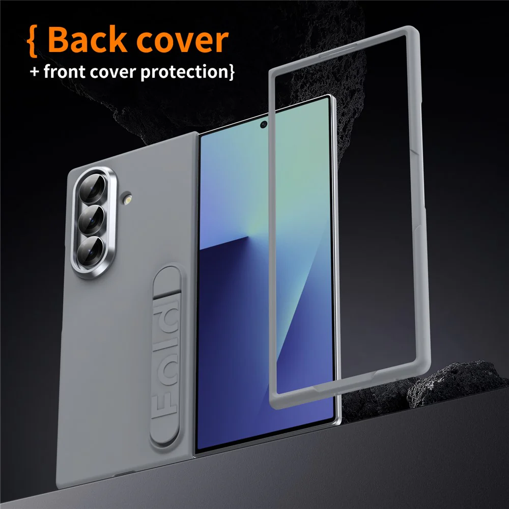 For Samsung Galaxy Z Fold7 5G Case Kickstand Hard PC Phone Cover (without Screen Protector) - Light Grey - Image 5