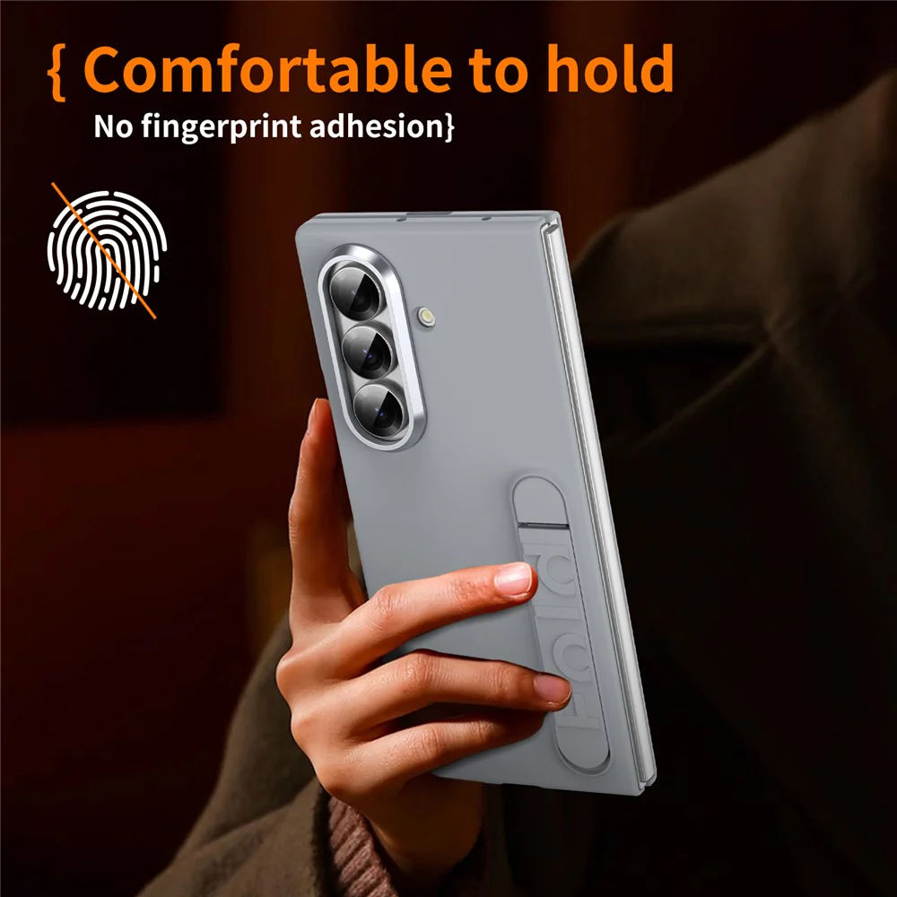 For Samsung Galaxy Z Fold7 5G Case Kickstand Hard PC Phone Cover (without Screen Protector) - Light Grey - Image 6