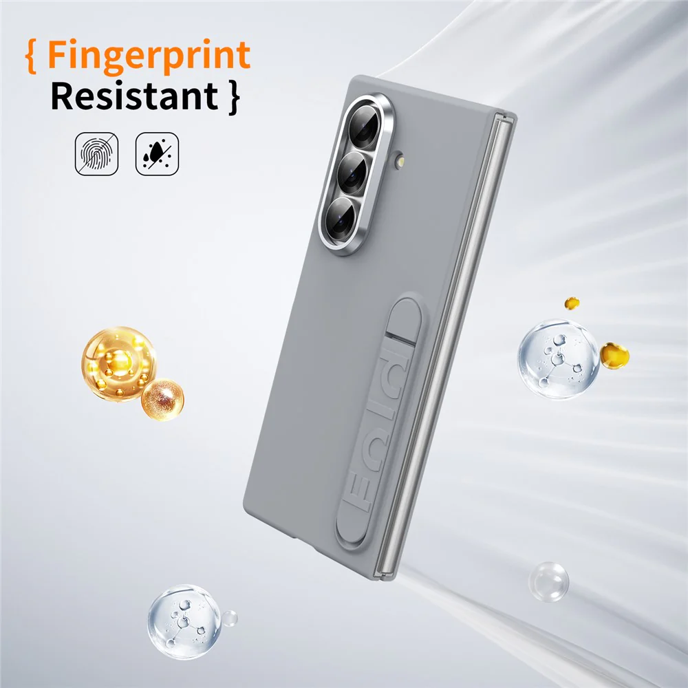 For Samsung Galaxy Z Fold7 5G Case Kickstand Hard PC Phone Cover (without Screen Protector) - Light Grey - Image 7