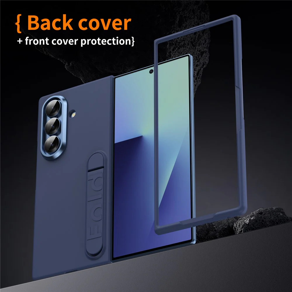 For Samsung Galaxy Z Fold7 5G Case Kickstand Hard PC Phone Cover (without Screen Protector) - Navy Blue - Image 5