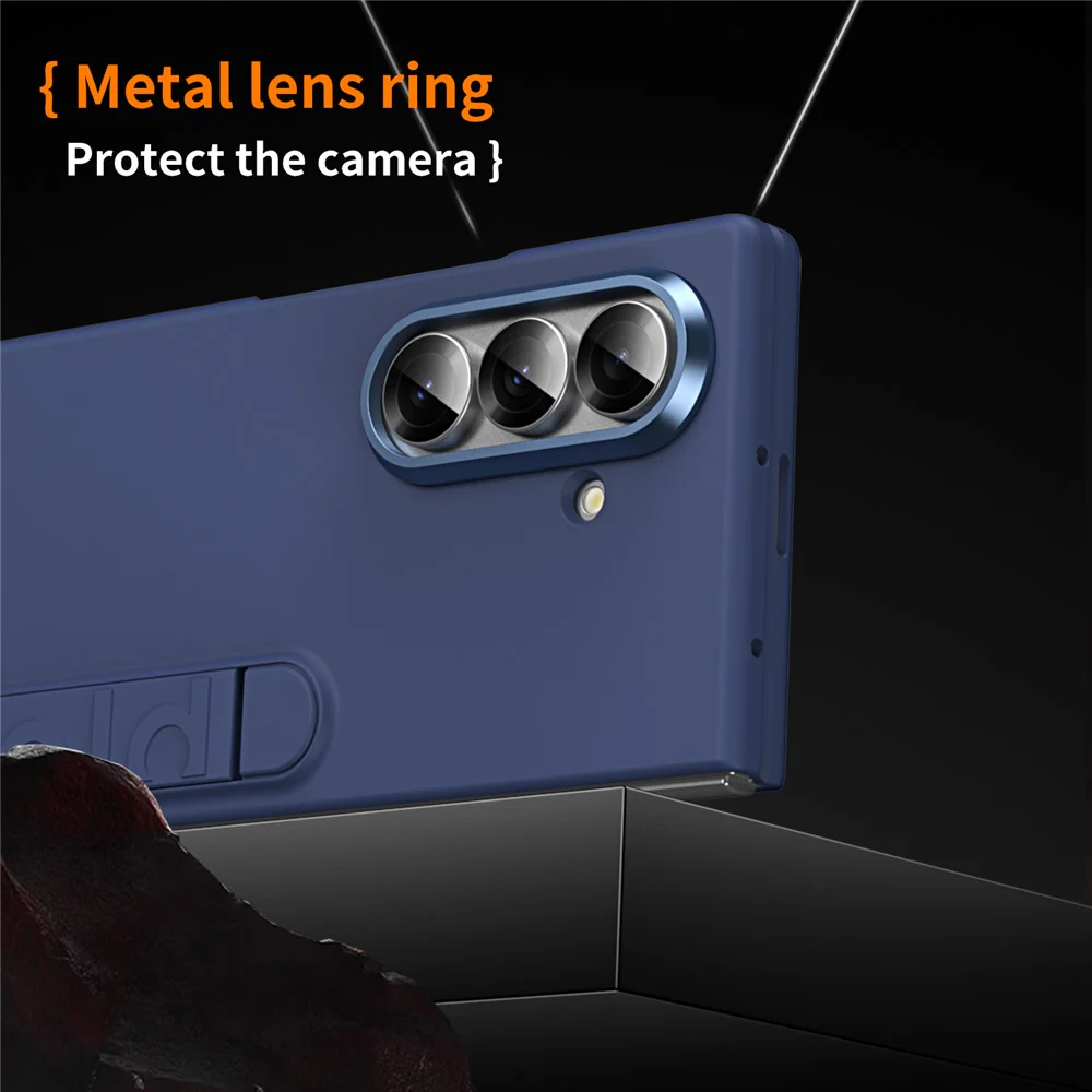 For Samsung Galaxy Z Fold7 5G Case Kickstand Hard PC Phone Cover (without Screen Protector) - Navy Blue - Image 8