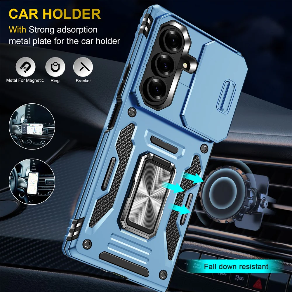 For Samsung Galaxy Z Fold7 5G Case Kickstand Slide Lens Lid PC + TPU Drop - Baby Blue - Image 4