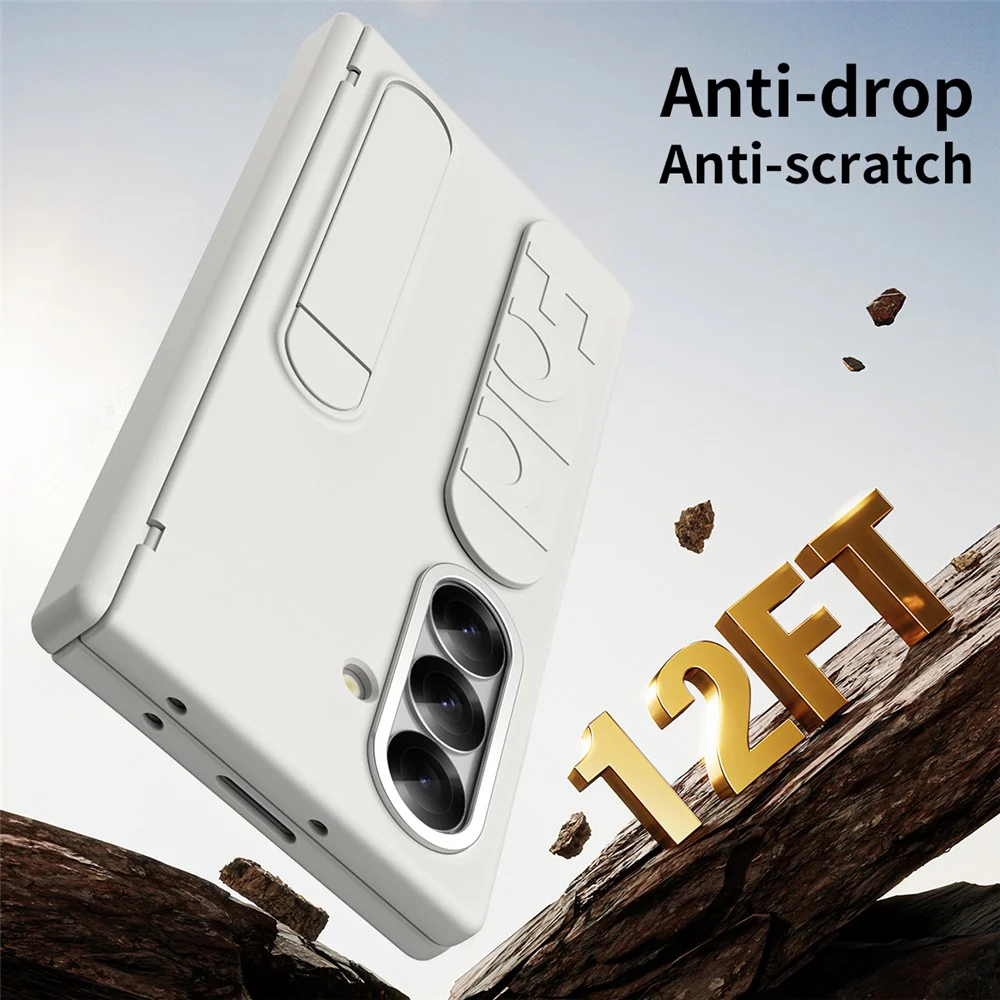 For Samsung Galaxy Z Fold7 5G Case Kickstand Wristband Hard PC Phone Cover - White - Image 7