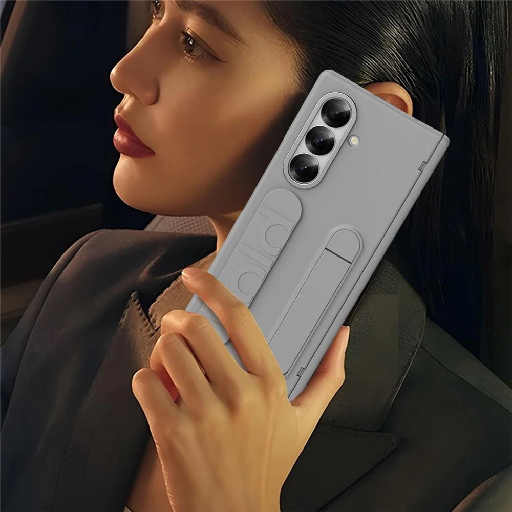 For Samsung Galaxy Z Fold7 5G Case Kickstand Wristband Hard PC Phone Cover with Pen Slot / Stylus - Blue - Image 2