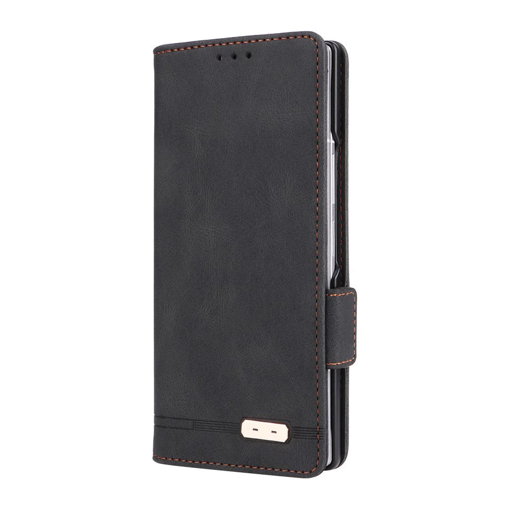 For Samsung Galaxy Z Fold7 5G Case Leather Wallet Flip Phone Cover with Hardware Decor - Black - Image 6