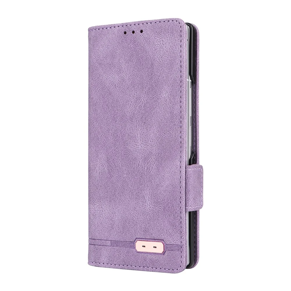 For Samsung Galaxy Z Fold7 5G Case Leather Wallet Flip Phone Cover with Hardware Decor - Purple - Image 6