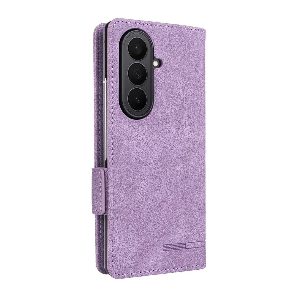 For Samsung Galaxy Z Fold7 5G Case Leather Wallet Flip Phone Cover with Hardware Decor - Purple - Image 7