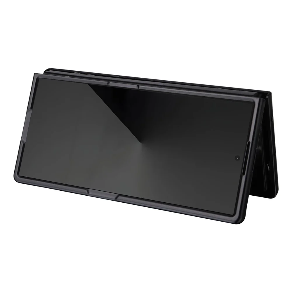 For Samsung Galaxy Z Fold7 5G Case Litchi Texture Leather + Hard PC Phone Cover - Black - Image 2
