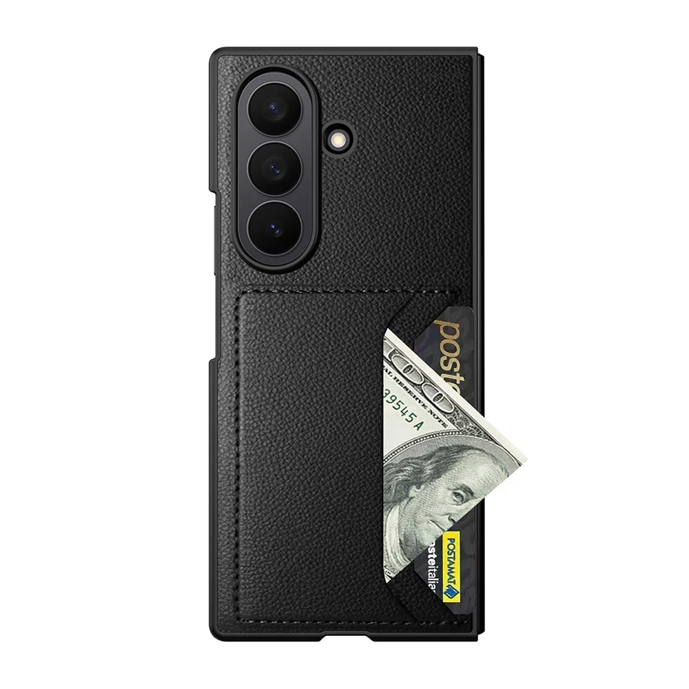 For Samsung Galaxy Z Fold7 5G Case Litchi Texture PU+PC Phone Cover with Screen Film - Red - Image 8