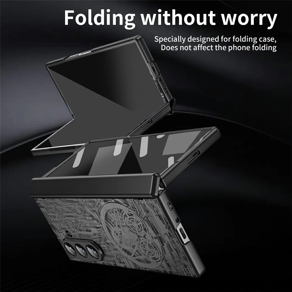 For Samsung Galaxy Z Fold7 5G Case Mechanical Legend Electroplating PC Phone Cover - Black - Image 7