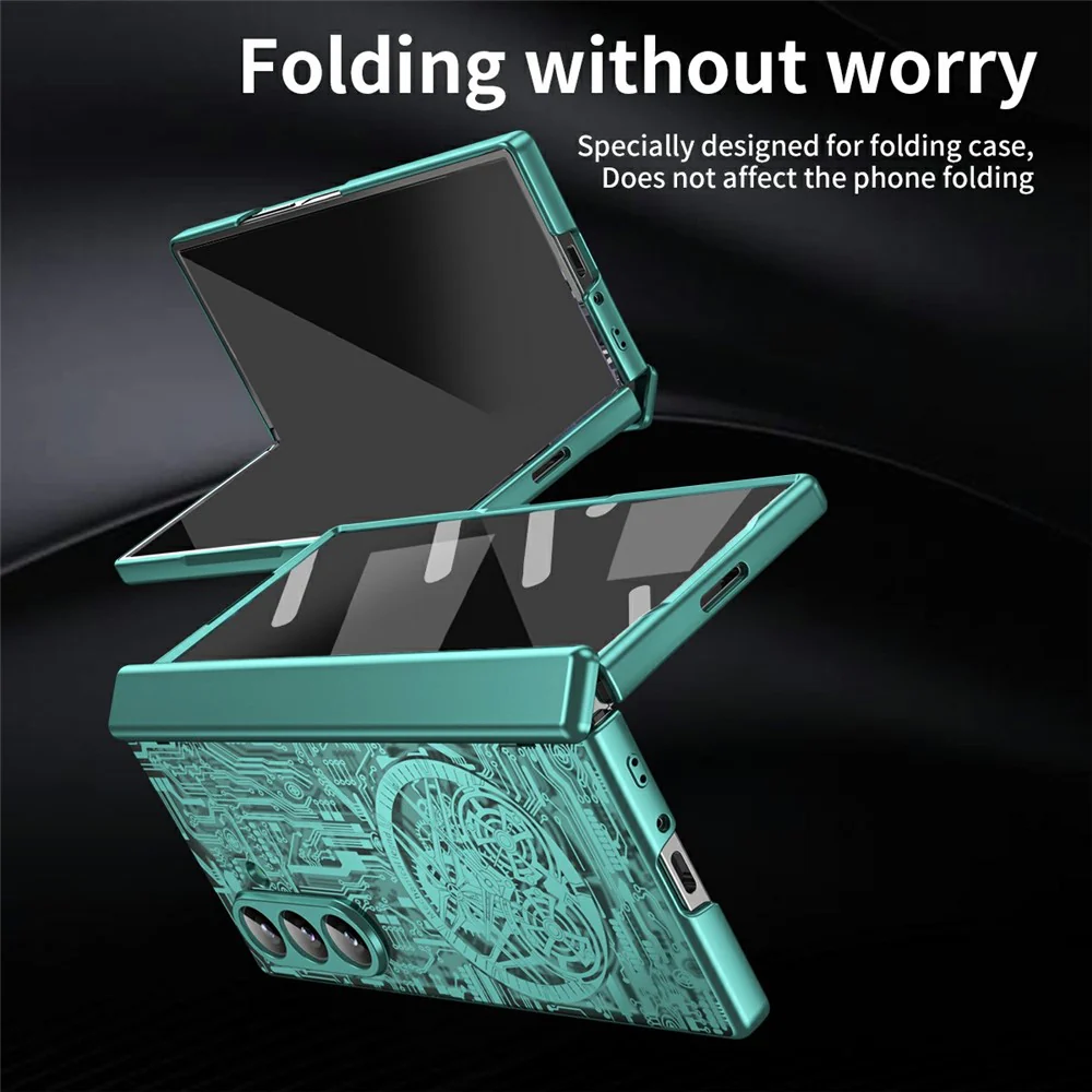 For Samsung Galaxy Z Fold7 5G Case Mechanical Legend Electroplating PC Phone Cover - Green - Image 7