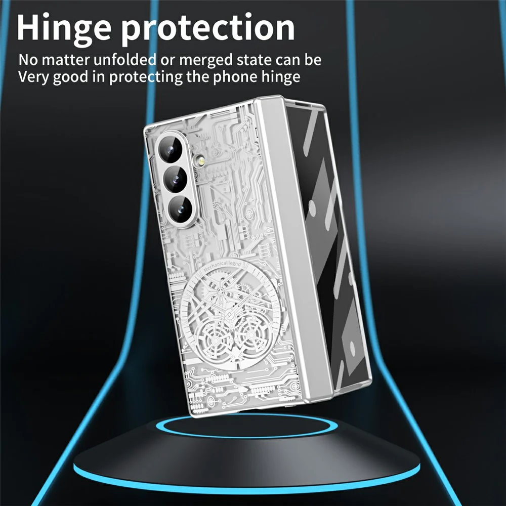 For Samsung Galaxy Z Fold7 5G Case Mechanical Legend Electroplating PC Phone Cover - Silver - Image 3