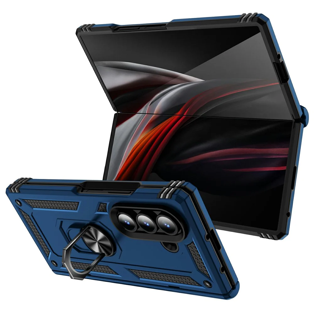 For Samsung Galaxy Z Fold7 5G Case PC + TPU Phone Cover with Kickstand - Blue - Image 2